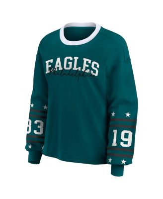Women's Midnight Green Philadelphia Eagles Plus Size Sport Long-Sleeve T-Shirt