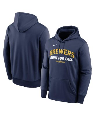 Nike - Men's Navy Milwaukee Brewers 2025 MLB Postseason Authentic Collection Therma Fleece Hoodie