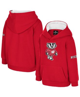Colosseum - Toddler Red Wisconsin Badgers Big Logo Volume Fleece Pullover Hoodie