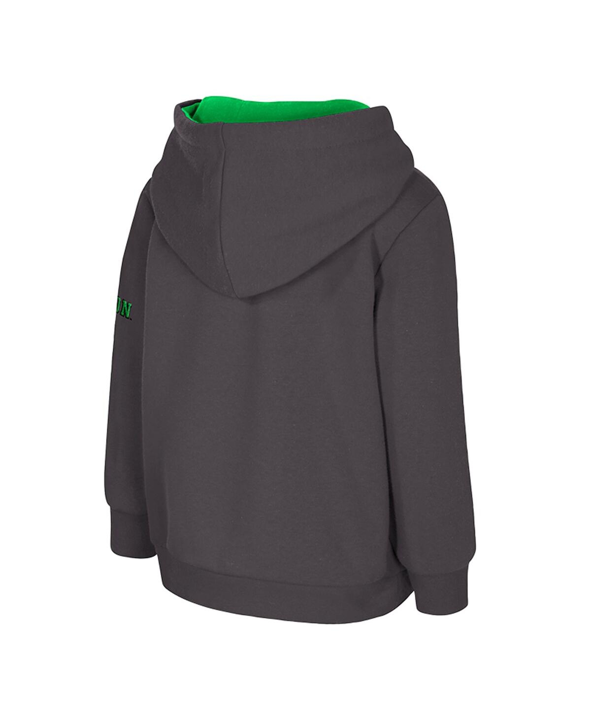 Colosseum Toddler Charcoal Oregon Ducks Big Logo Volume Fleece Pullover Hoodie In Black