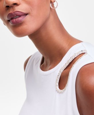 Women's Embellished Cutout Sleeveless Top, Macy's Exclusive