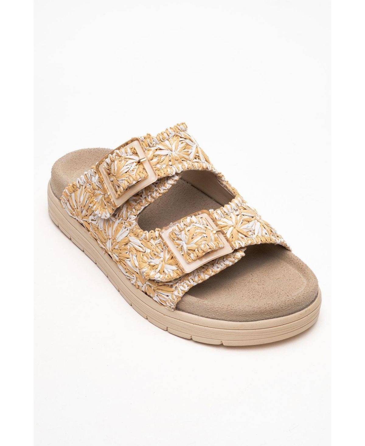 Forever & Always Shoes Milana Leather Double Strap Sandal (Women)