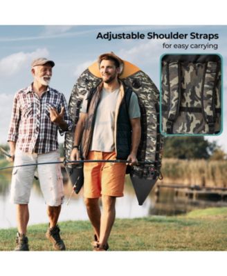 Portable Inflatable Fishing Boat with 3 Detachable Storage Boxes for Outdoor Use