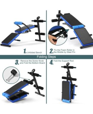 Adjustable Sit Up Bench with LCD Monitor for Home Fitness Workouts