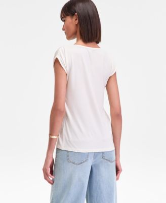 Women's Ruched-Shoulder Cap-Sleeve Top, Macy's Exclusive