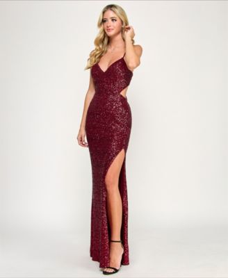 Women's Sequin Embellished Tie Back Dress