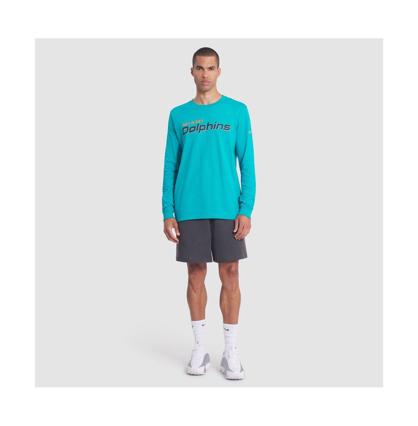 Мужская футболка Nike Turbo green Miami Dolphins 2025 Rivalries Collection Essential Long Sleeve — фото 3