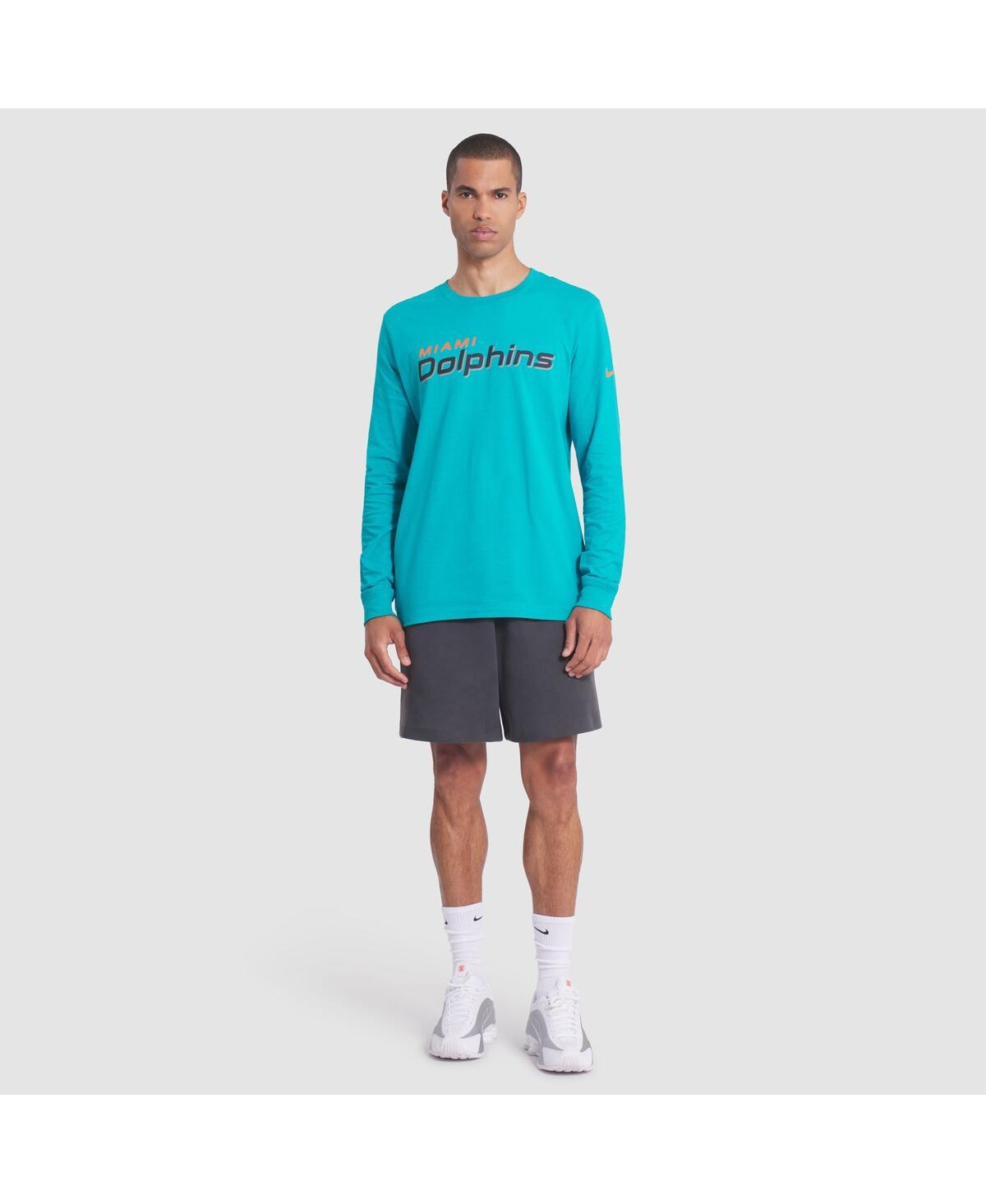 Nike Men's Turbo Green Miami Dolphins 2025 Rivalries Collection Essential Long Sleeve T-shirt In Blue
