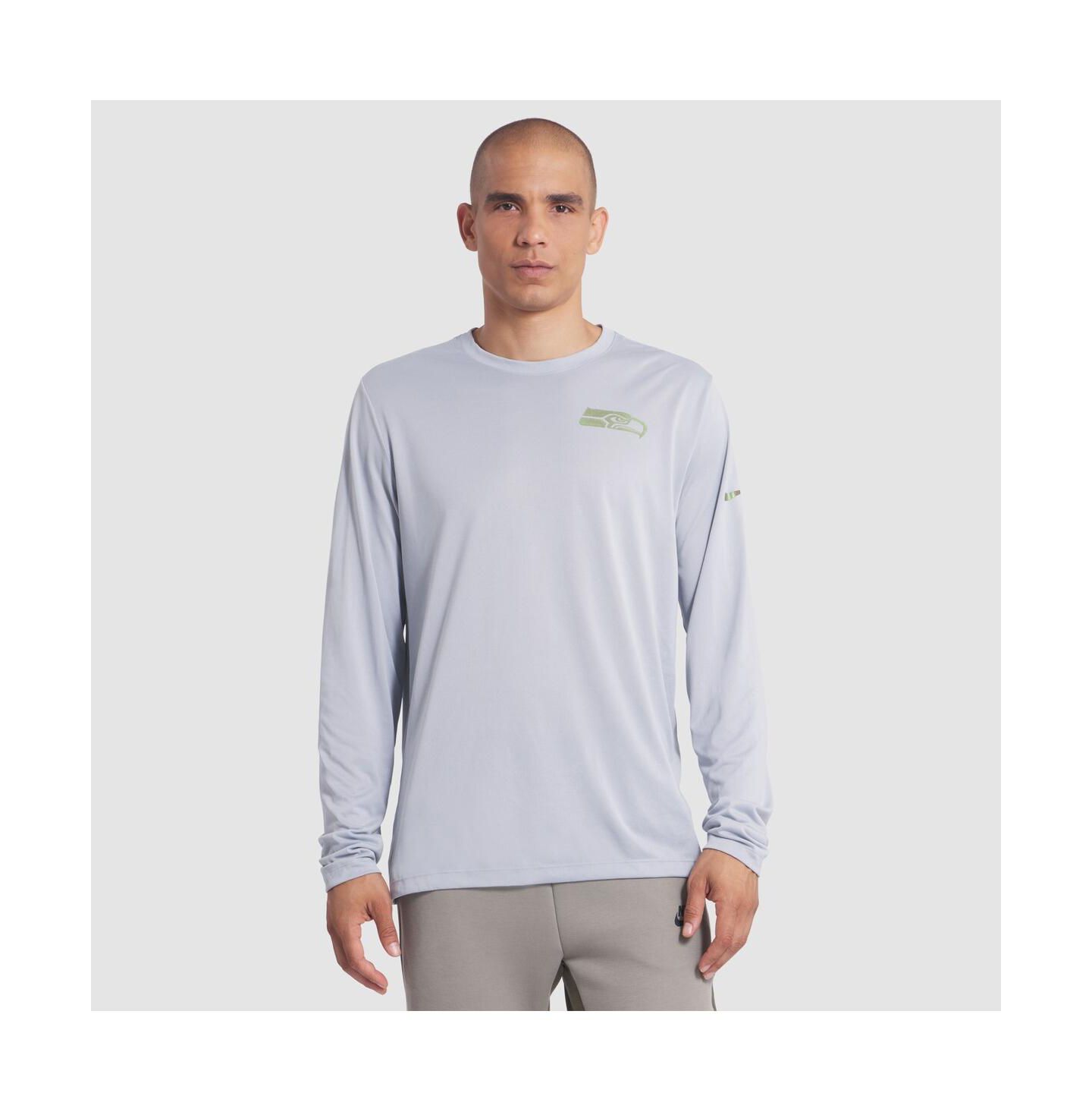 Мужская футболка Nike Wolf Gray Seattle Seahawks 2025 Rivalries Collection Sideline Legend Dri-FIT Long Sleeve — фото 1