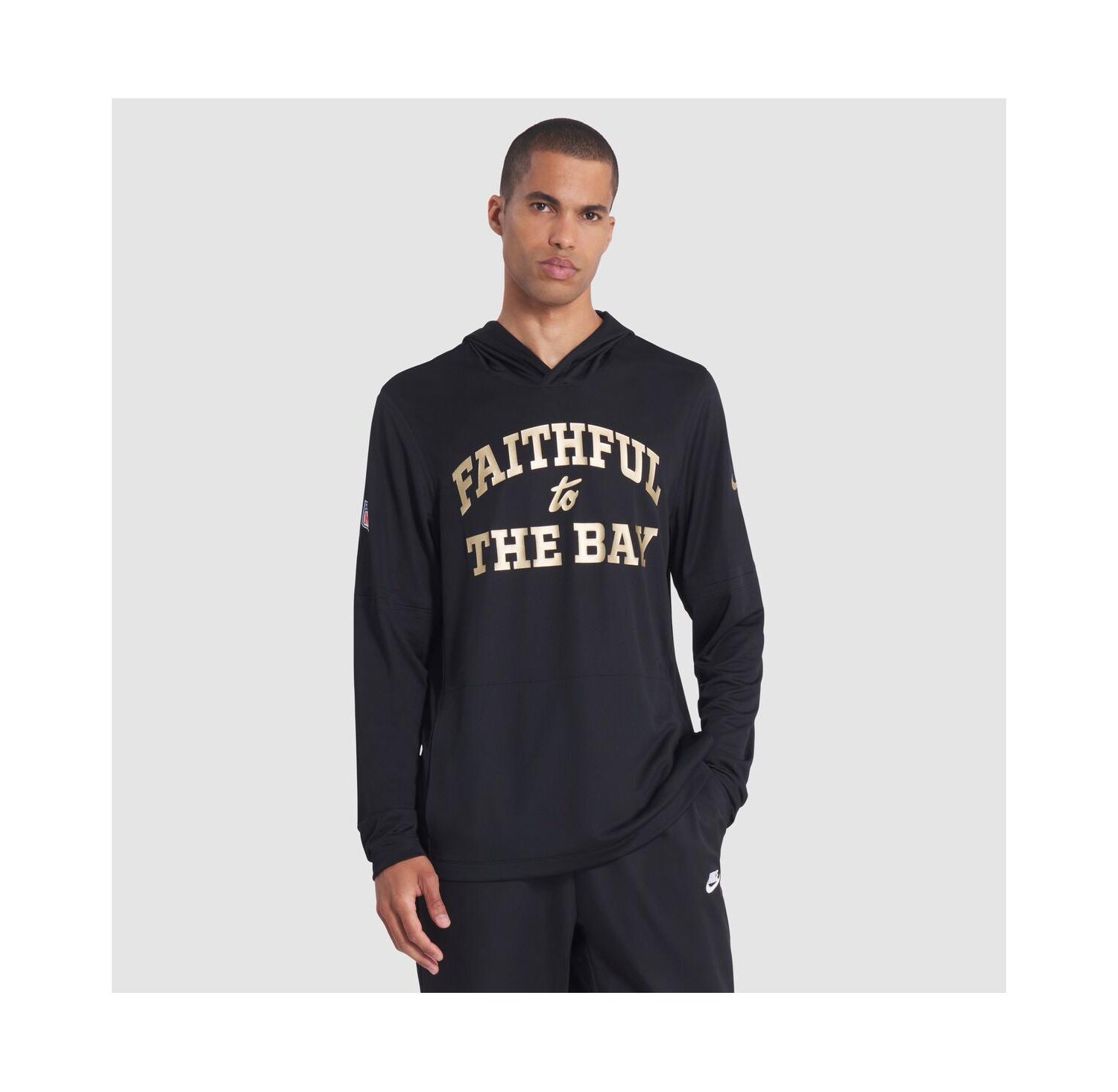 Men's Black San Francisco 49ers 2025 Rivalries Collection Sideline Dri-FIT Long Sleeve Hoodie T-Shirt