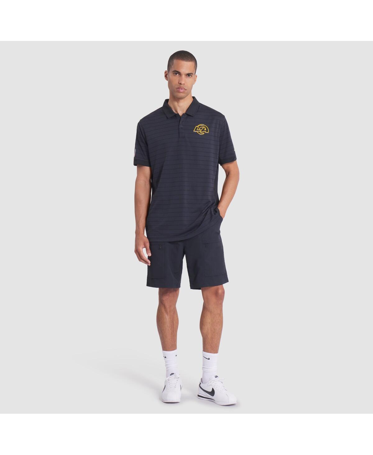 Nike Men's Midnight Blue Los Angeles Rams 2025 Rivalries Collection Sideline Victory Striped Dri-fit Polo In Blue