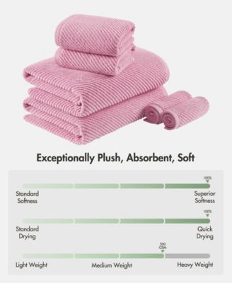 Diagonal Ribbed Cotton 6-Pc. Towel Set