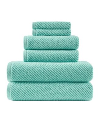 Diagonal Ribbed Cotton 6-Pc. Towel Set
