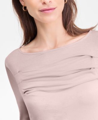 Women's Long-Sleeve Boat-Neck Knit Top