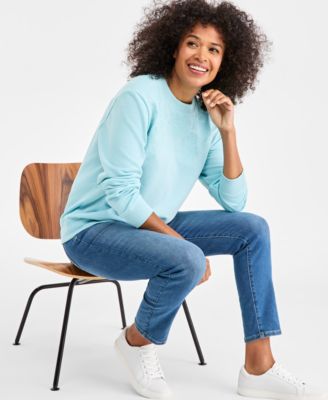 Petite Mirror Embellished Crewneck Sweatshirt, Macy's Exclusive