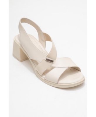Crina Elasticated Leather Chunky Heel Sandal (Women)