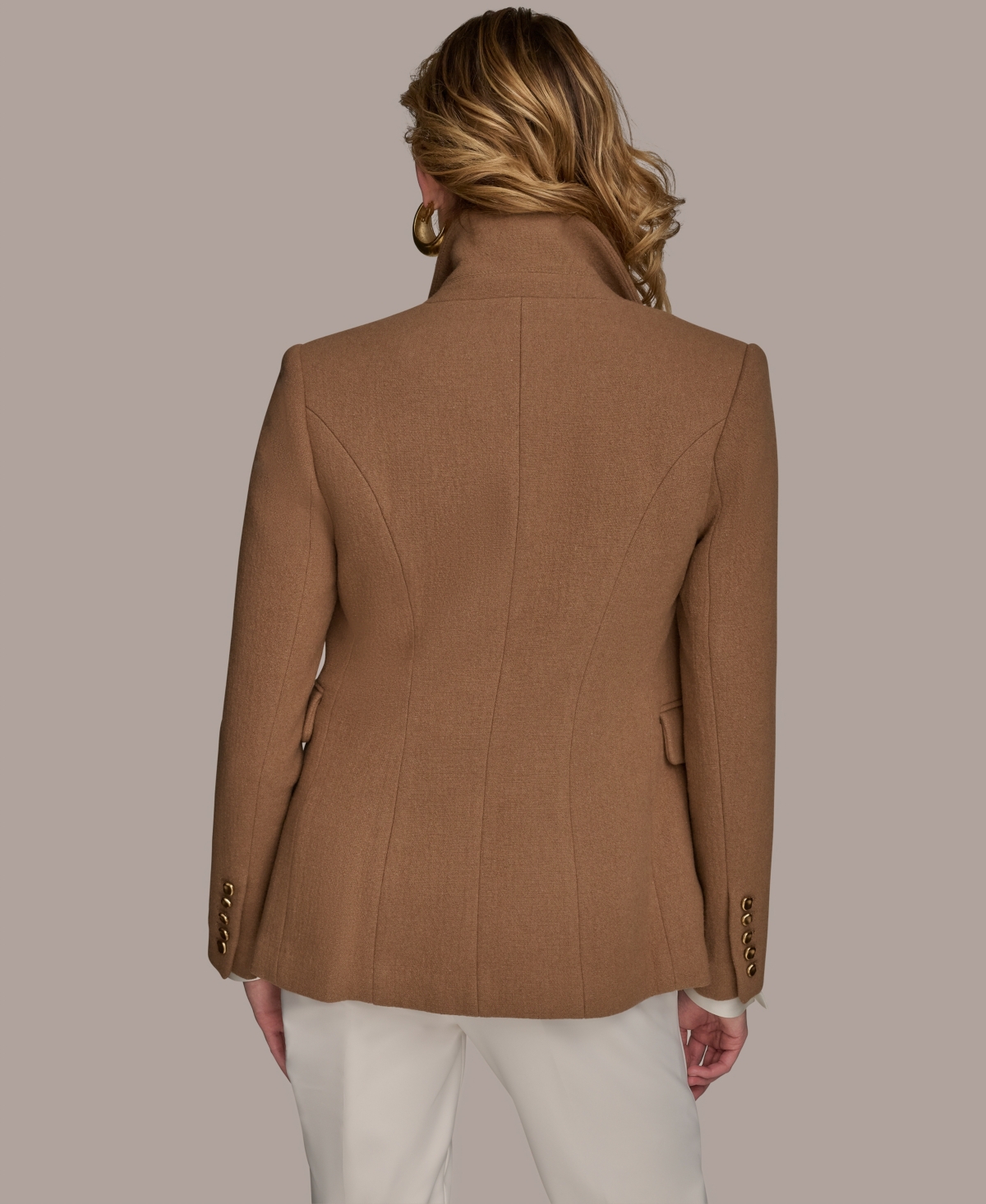 Donna Karan Women's Double Breasted Buttoned Blazer In Brown