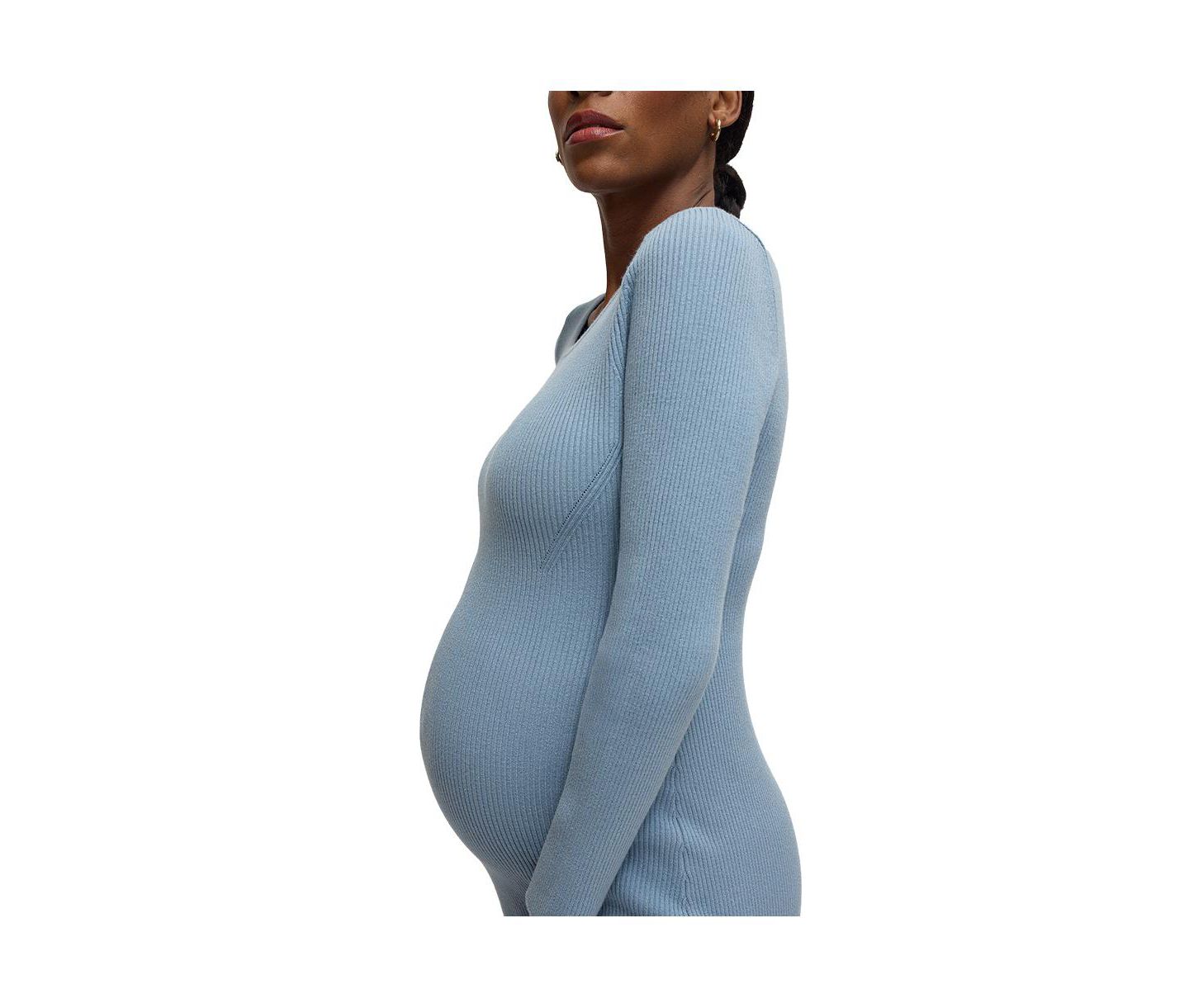 Женское платье Ingrid + Isabel Maternity Long Sleeve Midi Sweater Dress, цвет: Синий серый — фото 3