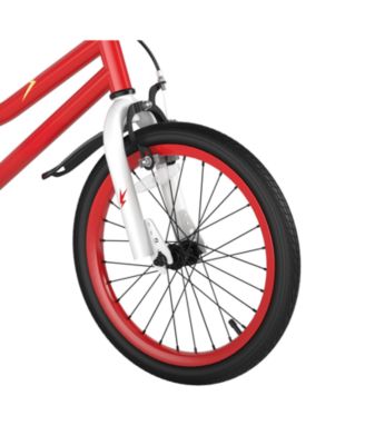 18 Inch Kids Bike with Removable Training Wheels and Adjustable Seat, Red