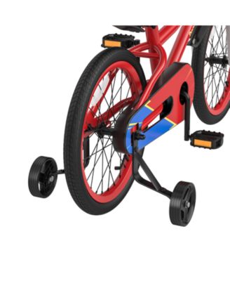 18 Inch Kids Bike with Removable Training Wheels and Adjustable Seat, Red