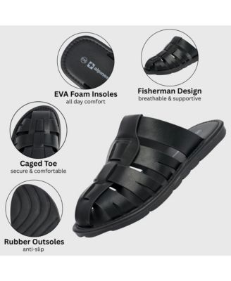 Men's Marlin Fisherman Slide Sandals Faux Leather Dressy Sandals