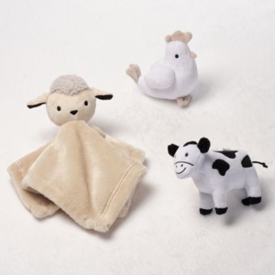 Farm 3-Piece Infant/Baby Plush Toy Gift Set - Sheep, Cow, Chicken