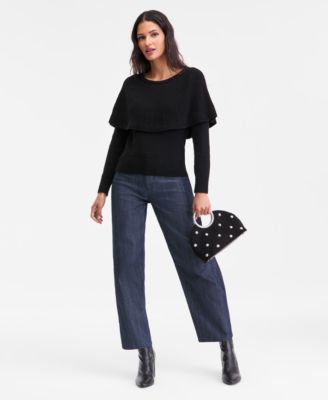 Women's Long Sleeve Cape Sweater, Macy's Exclusive