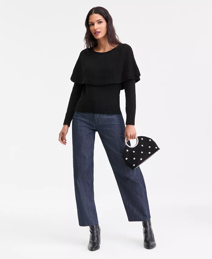 Women's Long Sleeve Cape Sweater - thumbnail 10