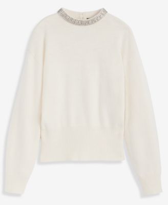 Women's Rhinestone Collar Sweater, Macy's Exclusive