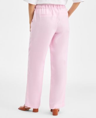 Petite 100% Linen Drawstring Pants, Created for Macy's