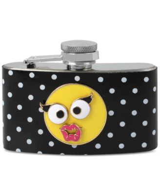 Betsey Johnson - Black with Polka Dots Emoji Flask