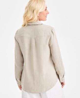 Women's 100% Linen Shirt, Created for Macy's