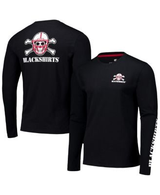 Colosseum - Men's Black Nebraska Huskers Logo Lockup 3-Hit Active Blend Long Sleeve T-Shirt