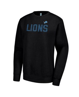 Women's Black Detroit Lions Dot Print Team Graphic Fleece Pullover Sweatshirt
