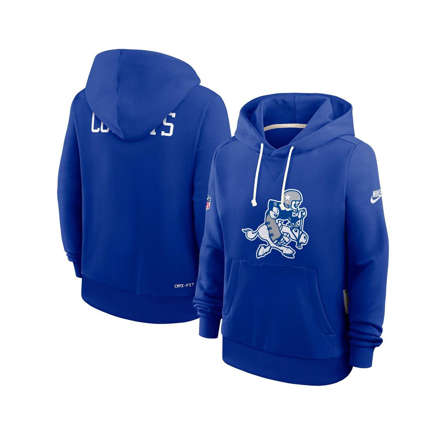 Women's Royal Dallas Cowboys Throwback Sideline Standard Issue Dri-FIT Hoodie