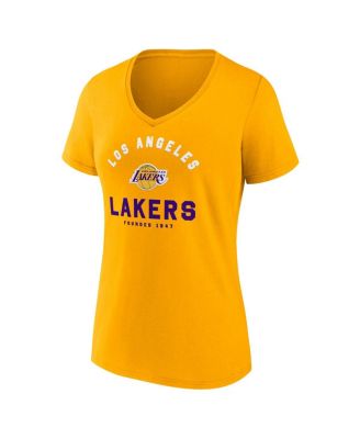 Women's Gold Los Angeles Lakers Unrivaled V-Neck T-Shirt