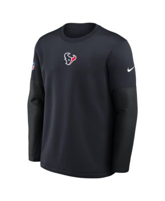 Men's Navy Houston Texans Sideline Coach Therma-FIT Long Sleeve T-Shirt