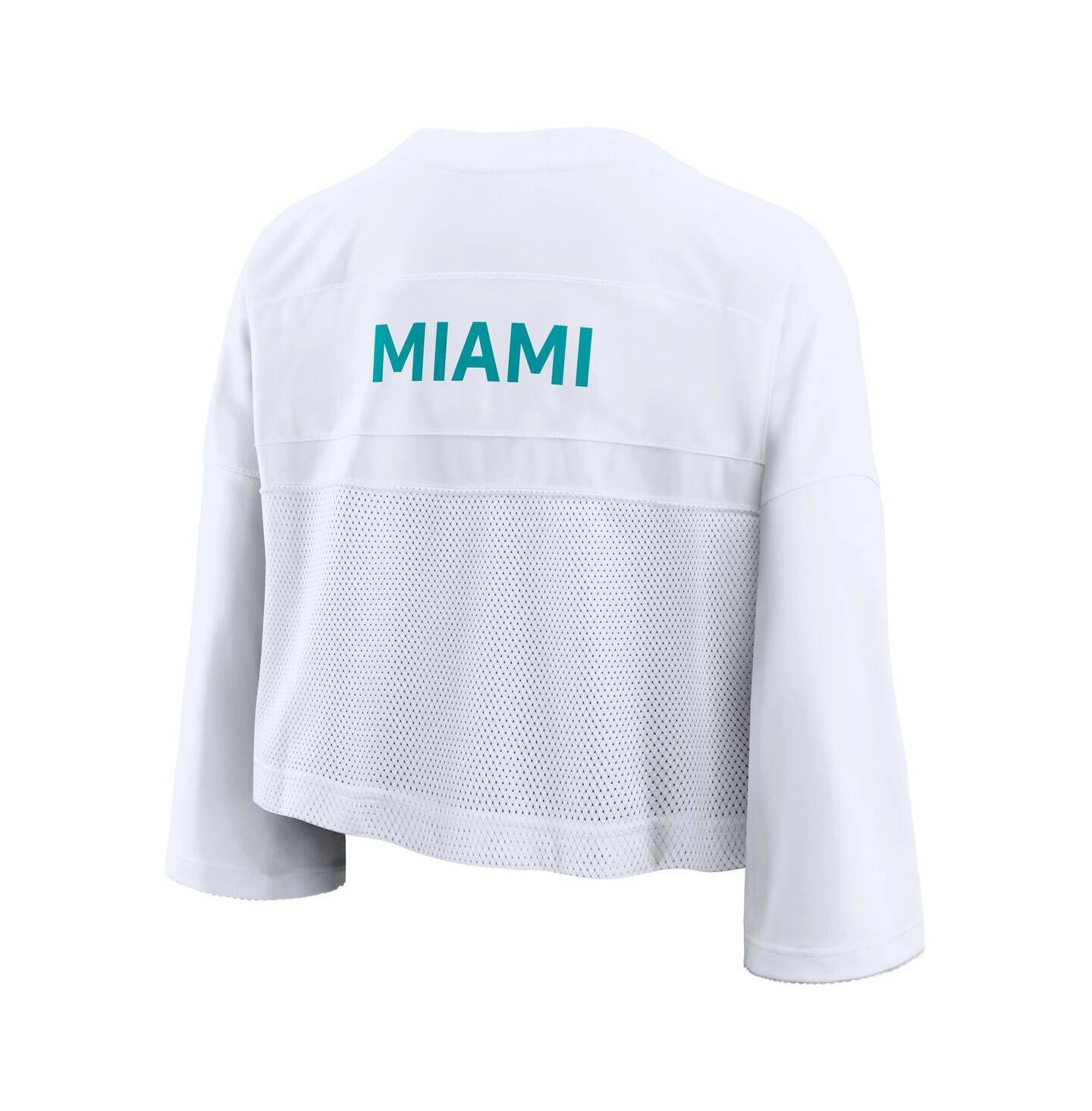 Женское джерси Nike Women's White Miami Dolphins Primetime Cropped Mesh Dri-FIT Fashion Jersey — фото 3