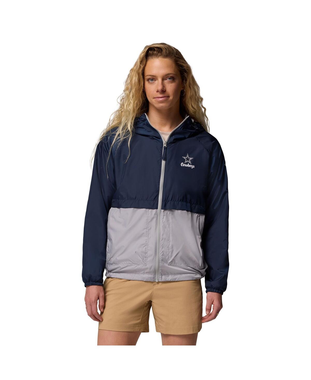 Columbia Women's Navy/gray Dallas Cowboys Spire Hoodie Windbreaker Jacket In Multi
