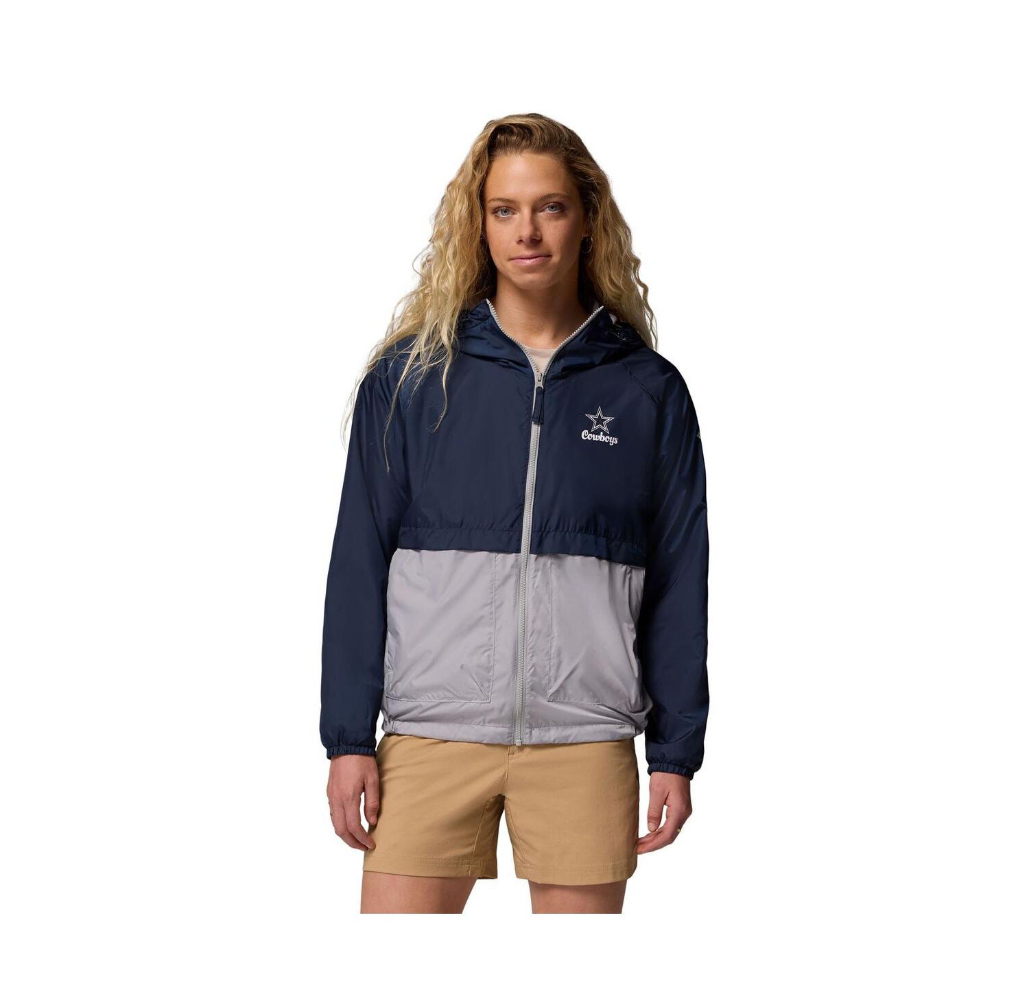 Women's Navy/Gray Dallas Cowboys Spire Hoodie Windbreaker Jacket