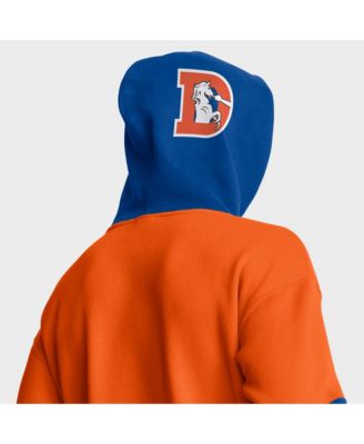 Men's Orange Denver Broncos Helmet Retro Pullover Hoodie