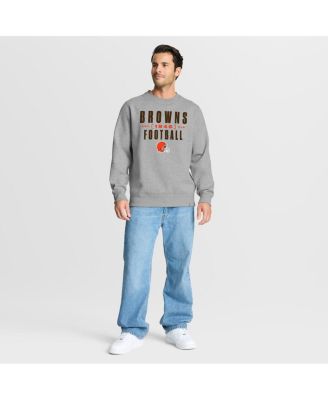 Men's Heather Gray Cleveland Browns Powerful Throw Legacy Pullover Sweatshirt