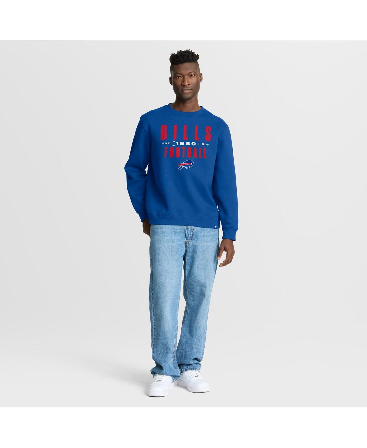 Fanatics Men's Royal Buffalo Bills Powerful Throw Legacy Pullover Sweatshirt