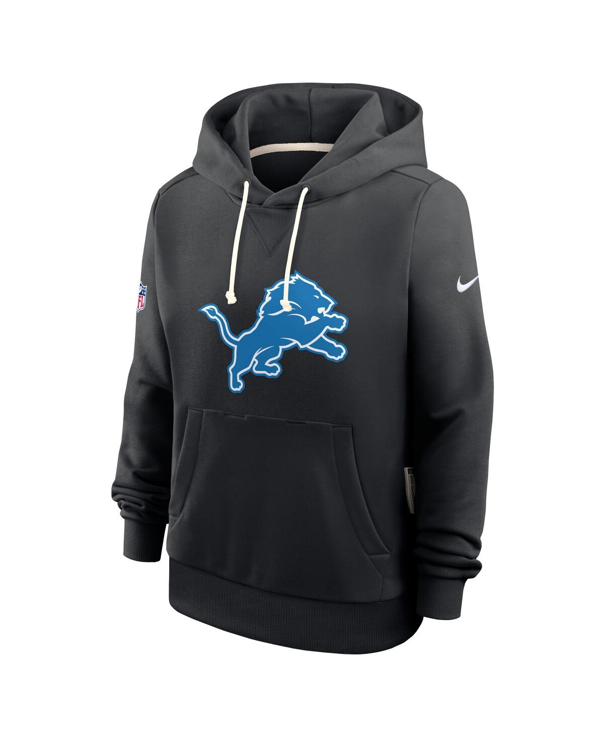 Nike Women's Black Detroit Lions Throwback Sideline Standard Issue Dri-fit Hoodie In Black
