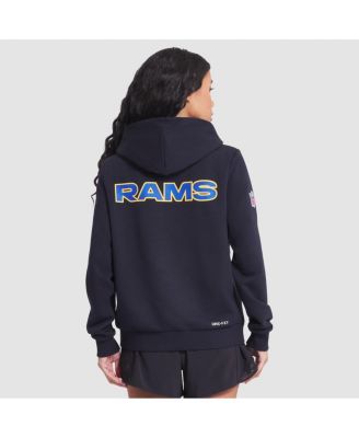 Women's Midnight Blue Los Angeles Rams 2025 Rivalries Collection Standard Issue Sideline Dri-FIT Hoodie
