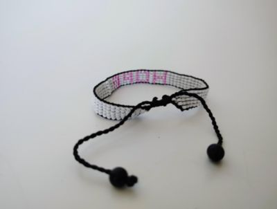 Breast Cancer Awareness Bracelet – White with Pink HOPE