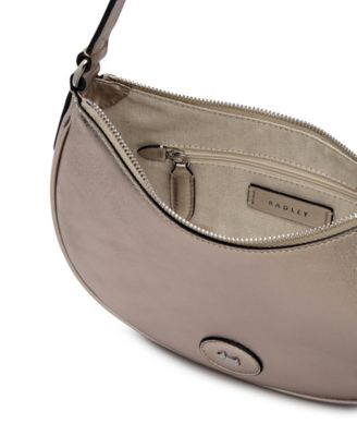 Heath Crescent Metallic Small Ziptop Shoulder Bag