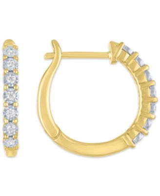 3-Pc. Diamond Earrings Set (1/5 ct. t.w.) in 14k Yellow Gold Over Sterling Silver