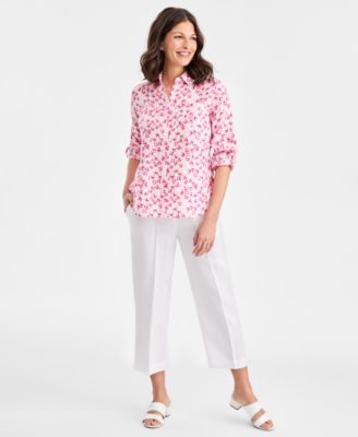 Petite Poppy Floral Shirt, Macy's Exclusive