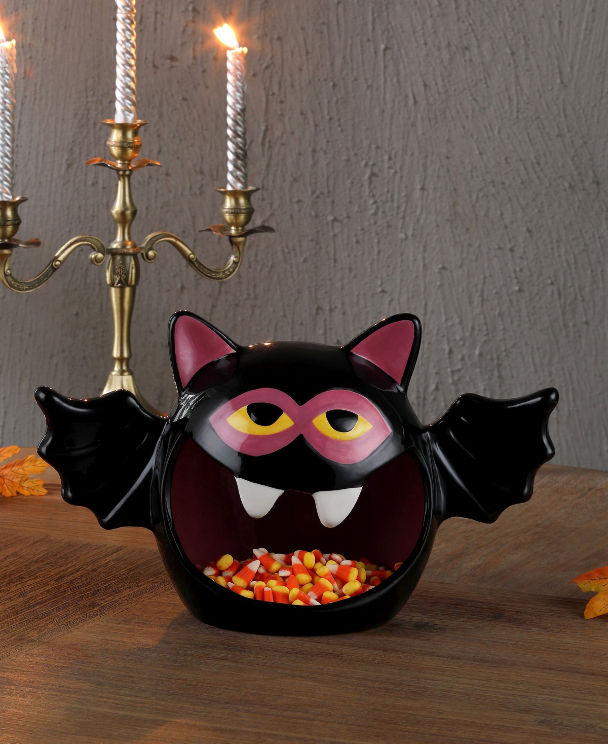9" Motion Activated Ceramic Bat Candy Bowl